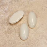 Glass Medium Dome Opaque Cabochon - Oval 18x9MM IVORY