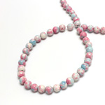 Synthetic Matrix Bead - Round 06MM SX06 PINK-BLUE-WHITE