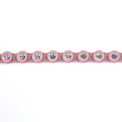 Plastic Rhinestone Banding 1 Row PP17 (SS8) CRYSTAL AB-PINK