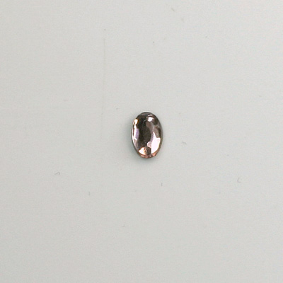 Glass Flat Back Rose Cut Faceted Foiled Stone - Oval 06x4MM LT AMETHYST