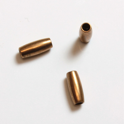 Brass Machine Made Bead - Smooth Oval 07x3MM RAW BRASS