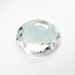 Plastic Flat Back Foiled Rauten Rose Rhinestone - Round 30MM CRYSTAL