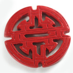 Plastic Oriental Carved Series Round 58MM CINNABAR