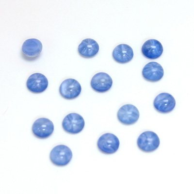 Glass Medium Dome Lampwork Cabochon - Round 05MM STAR SAPPHIRE