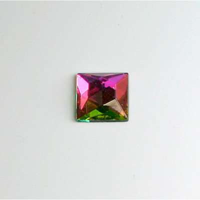 Glass Flat Back Foiled Rauten Rose - Square 10x10MM VITRAIL MEDIUM Coated