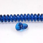 Czech Pressed Glass Bead - Smooth Rondelle 8MM CAPRI BLUE