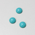 Plastic Flat Back Opaque Cabochon - Round 09MM BRIGHT GREEN TURQUOISE