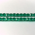 Czech Glass Fire Polish Bead - Round 05MM DARK EMERALD