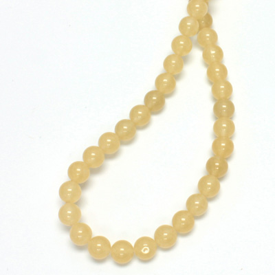 Gemstone Bead - Smooth Round 06MM DYED QUARTZ  Col. 05 BEIGE