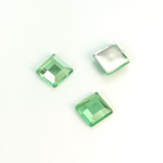 Plastic Flat Back Foiled Rose Cut Rhinestone - Square 08x8MM PERIDOT