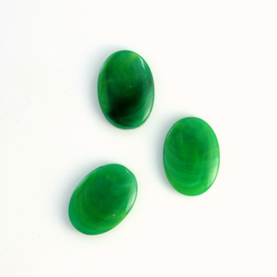 German Plastic Flat Back Buff Top Cabochon - Oval 14x10MM JADE MATRIX