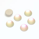 Glass Medium Dome Foiled Cabochon - Coated Round 09MM MATTE VITRAIL LT