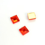 Plastic Flat Back Foiled Rose Cut Rhinestone - Square 08x8MM HYACINTH