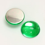 Plastic Flat Back Foiled Cabochon - Round 18MM PERIDOT