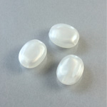 Plastic  Bead - Mixed Color Smooth Flat Oval 14x12MM MOON WHITE