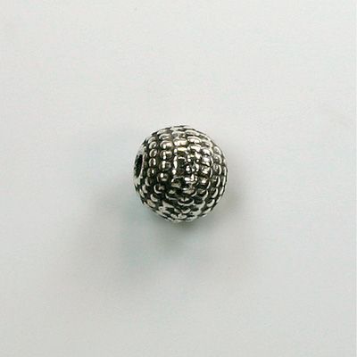 Metalized Plastic Bead - Sand Round 10MM ANT SILVER