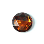 Glass Flat Back Foiled Rauten Rose - Round 18MM SMOKE TOPAZ