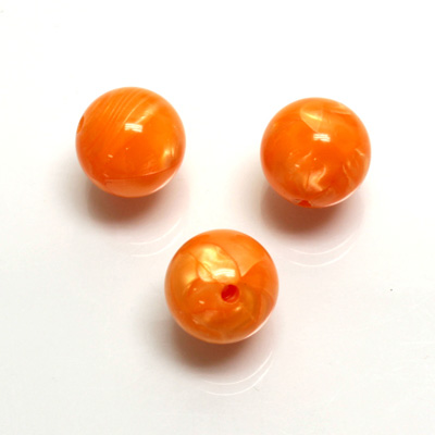 Plastic Moonlite Bead - Smooth Round 12MM MOONLITE ORANGE