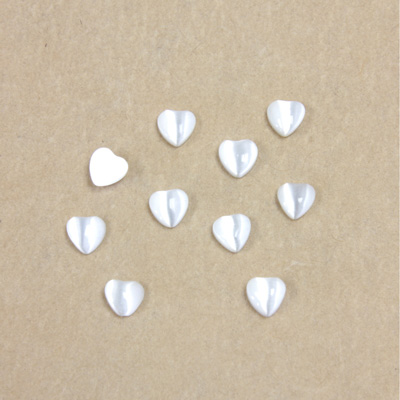 Fiber-Optic Cabochon - Heart 04MM CAT'S EYE WHITE