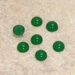Glass Medium Dome Cabochon - Round 07MM CHRYSOPHRASE