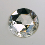 Glass Flat Back Foiled Rauten Rose - Round 25MM CRYSTAL