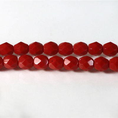 Czech Glass Fire Polish Bead - Round 06MM CHERRY RED