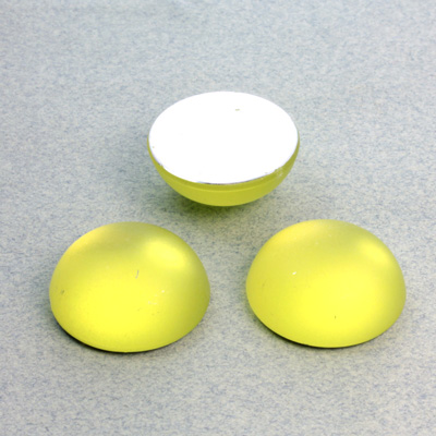 Plastic Flat Back Foiled Cabochon - Round 20MM MATTE JONQUIL