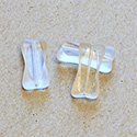 German Glass Beads Window Cut - X-Bow 21x10MM CRYSTAL 1/2 FROSTED