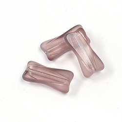 German Glass Beads Window Cut - X-Bow 21x10MM LT AMETHYST 1/2 FROSTED