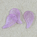 German Plastic Leaf Pendant with Hole 23x14MM MATTE LT AMETHYST