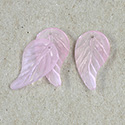 German Plastic Leaf Pendant with Hole 23x14MM MATTE ROSE