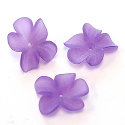 German Plastic Flower with Center Hole - 15x12MM MATTE AMETHYST