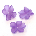 German Plastic Flower with Center Hole - 15x12MM MATTE AMETHYST