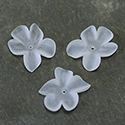 German Plastic Flower with Center Hole - 15x12MM MATTE CRYSTAL