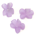 German Plastic Flower with Center Hole - 15x12MM MATTE LT AMETHYST