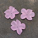 German Plastic Flower with Center Hole - 15x12MM MATTE ROSE