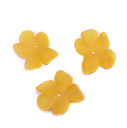 German Plastic Flower with Center Hole - 15x12MM MATTE TOPAZ