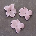 German Plastic Flower with Center Hole - 15x12MM MATTE VINTAGE PINK
