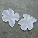 German Plastic Flower with Center Hole - 22x18MM MATTE CRYSTAL