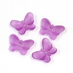 German Plastic Butterfly with Center Hole - 16x12MM MATTE DK AMETHYST