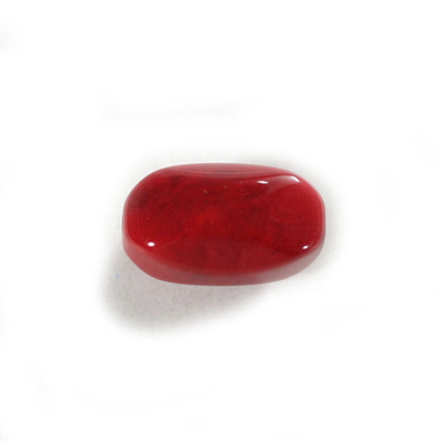 Plastic  Bead - Mixed Color Smooth Fancy Rectangle 20x12MM RED CORAL MATRIX