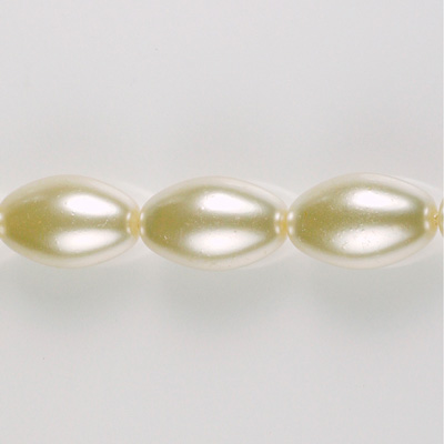 Czech Glass Pearl Bead - Oval 20x13MM CREME 75440