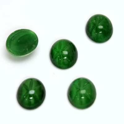 Glass Medium Dome Lampwork Cabochon - Oval 12x10MM STAR EMERALD