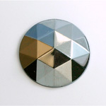 Glass Flat Back Rauten Rose - Round 25MM HEMATITE Coated