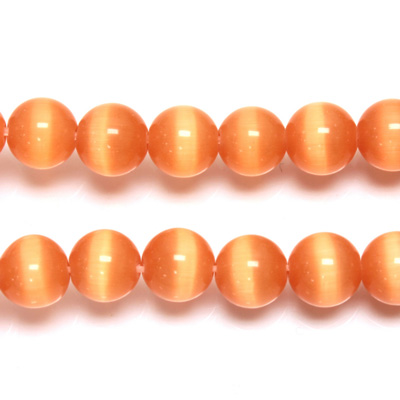 Fiber-Optic Synthetic Bead - Cat's Eye Smooth Round 08MM CAT'S EYE PEACH