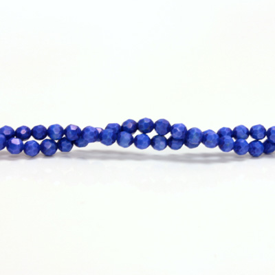 Gemstone Bead - Faceted Round 04MM HOWLITE DYED LAPIS