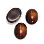 Glass Medium Dome Cabochon - Oval 18x13MM CAT'S EYE BROWNHORN