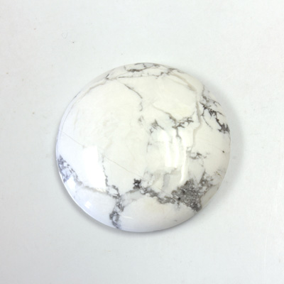 Gemstone Cabochon - Round 30MM WHITE HOWLITE