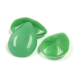 Glass Point Back Buff Top Stone Opaque Doublet - Pear 18x13MM GREEN MOONSTONE