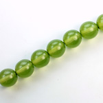 Czech Pressed Glass Bead - Smooth Round 10MM COATED TAIWAN JADE